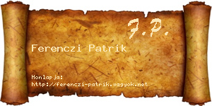 Ferenczi Patrik névjegykártya
