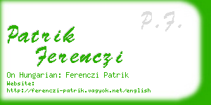 patrik ferenczi business card